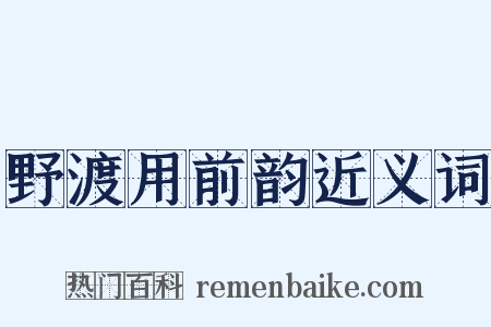 野渡用前韵近义词是什么意思的图片